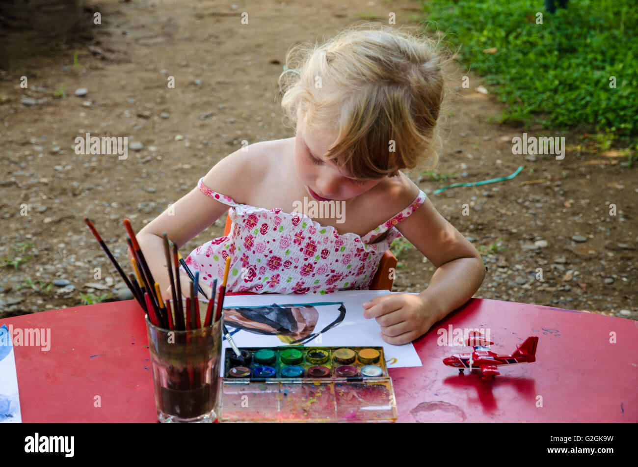 beautiful blond girl smiling image Stock Photo