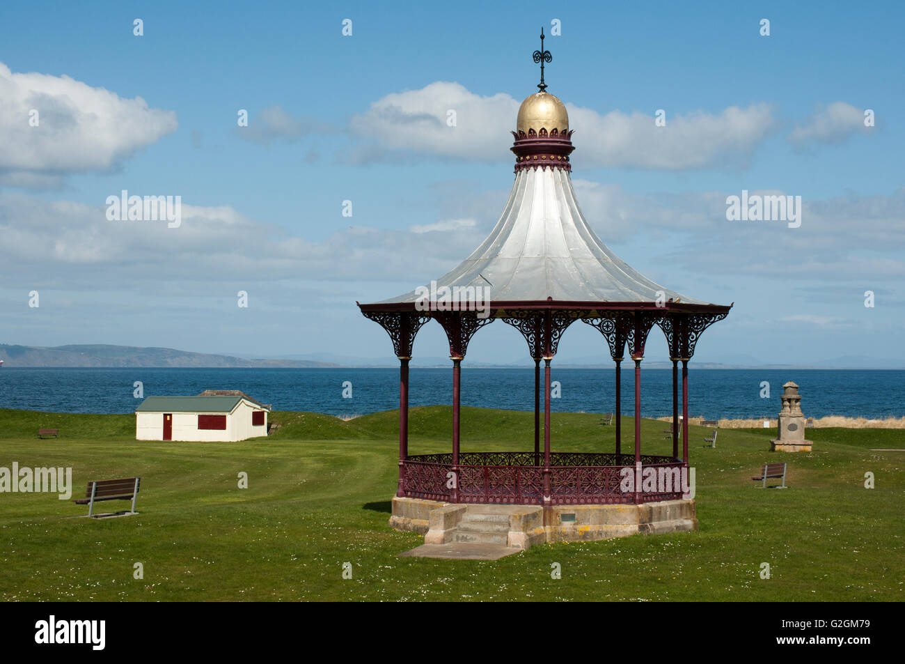 the Wallace Bandstand overlooking the Moray Firth at Nairn, Stock Photo
