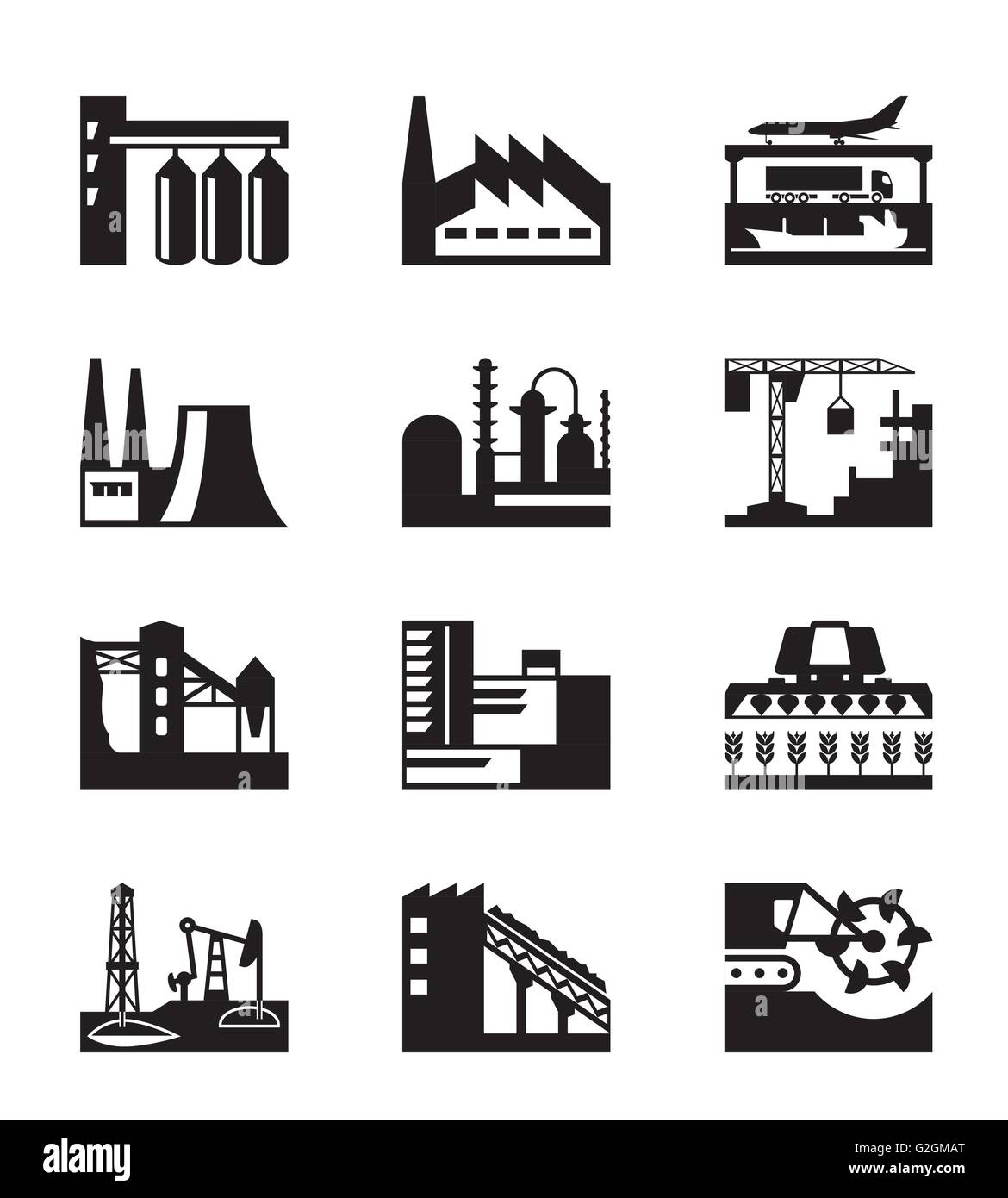 Different industrial plants - vector illustration Stock Vector Image ...