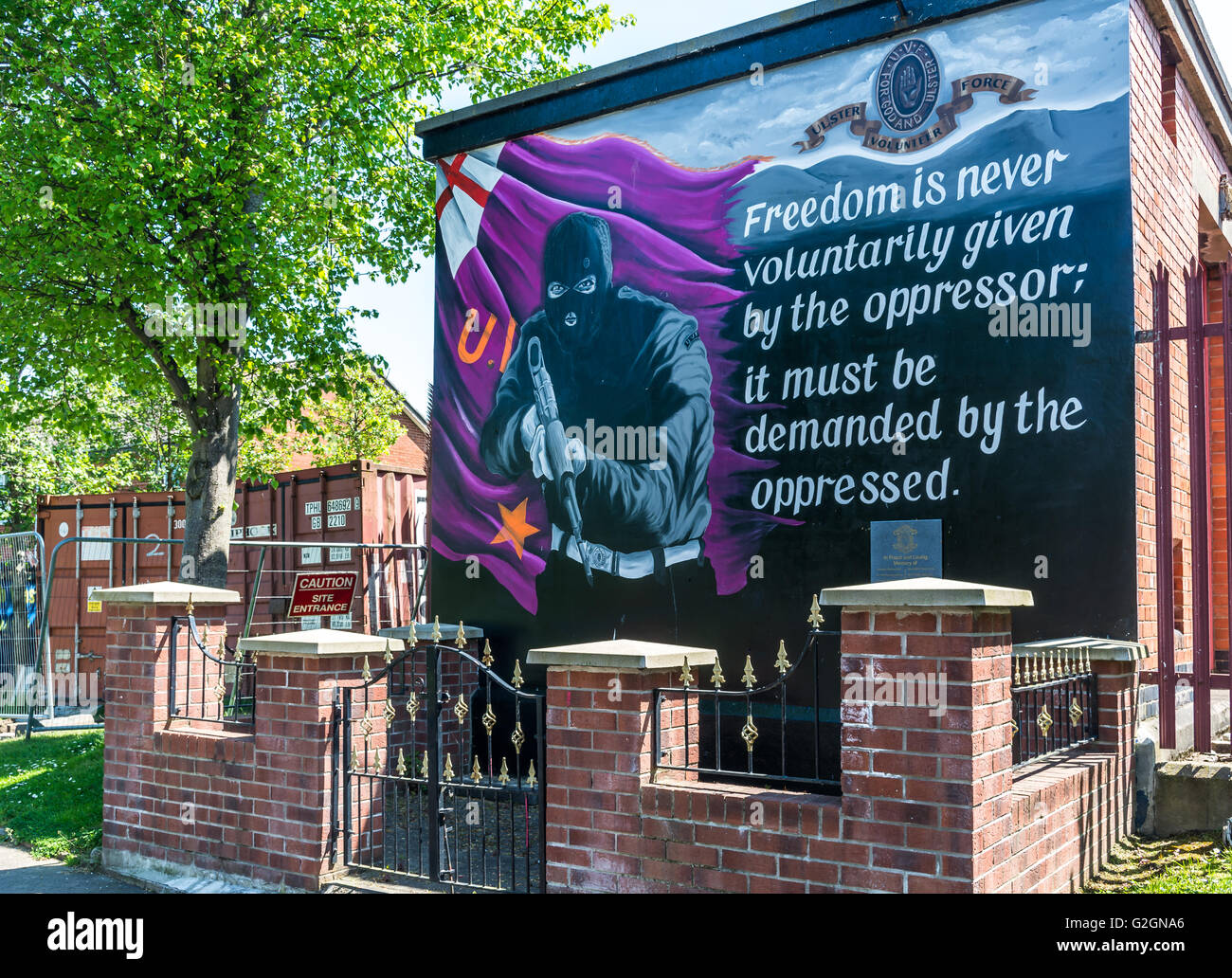 UVF mural in Sydenham area of East Belfast. Stock Photo