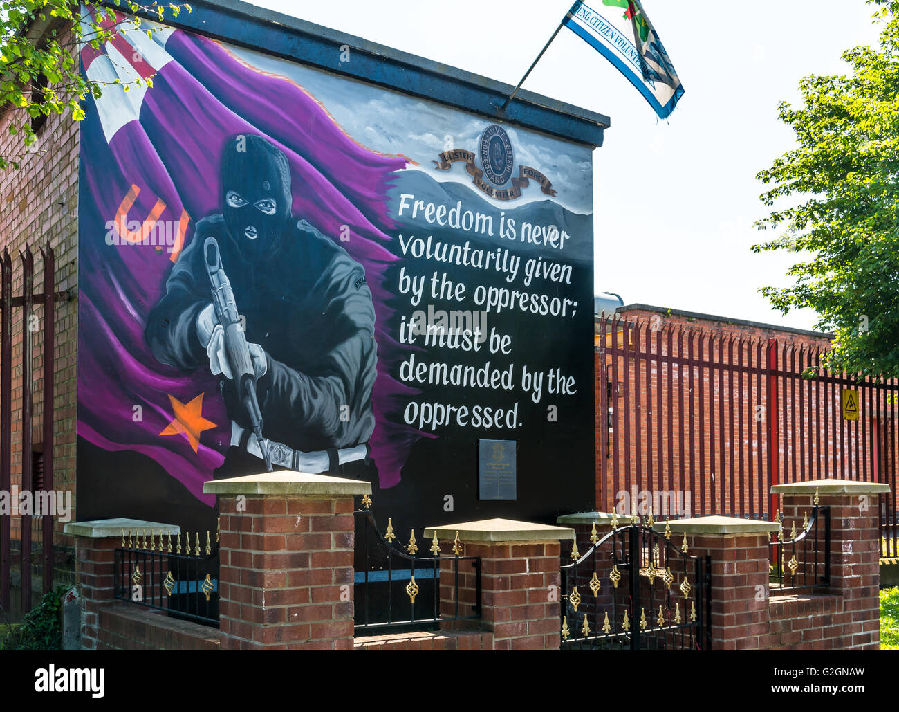 UVF mural in Sydenham area of East Belfast. Stock Photo