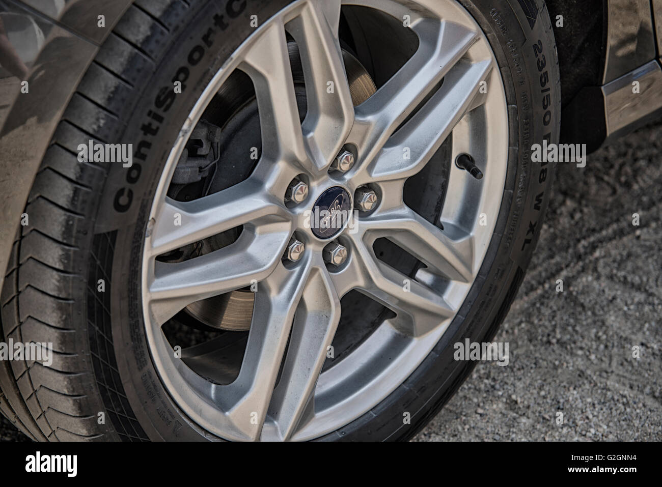 Wroclaw, Poland, May 28, 2016: Close up on Ford C-Max sigh on wheel on Motoshow on May 28, 2016 in Poland Stock Photo