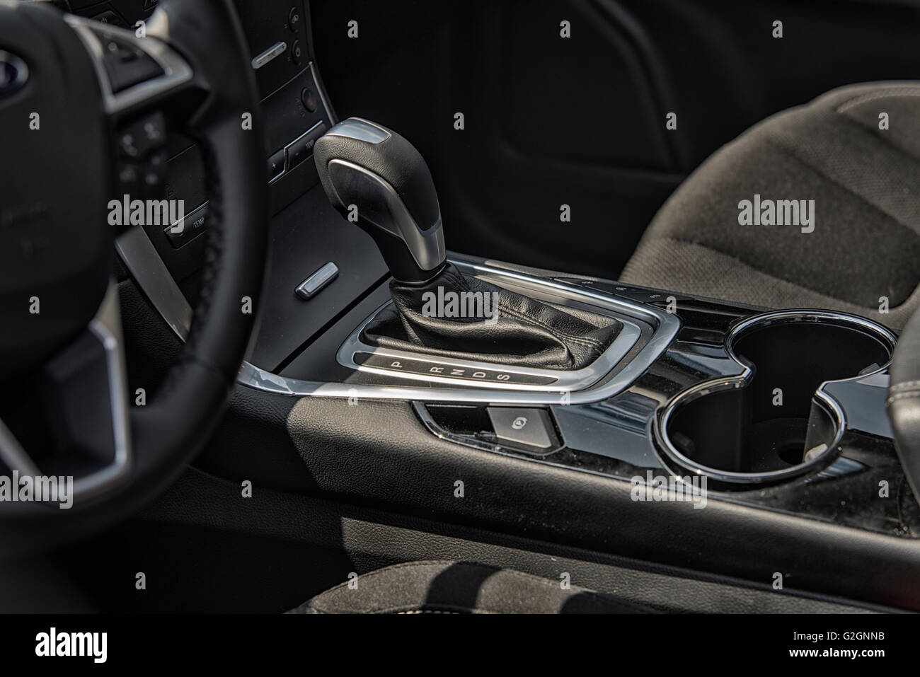 Wroclaw, Poland, May 28, 2016: Close up on Ford C-Max gear box on Motoshow on May 28, 2016 in Poland Stock Photo