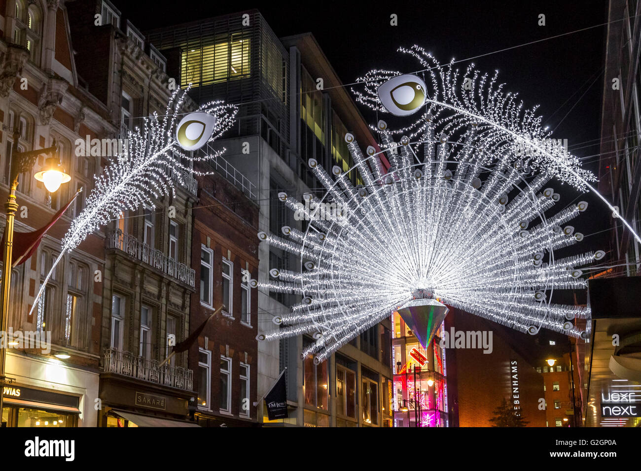 Bond St Christmas Lights in London's West End , London,UK Stock Photo