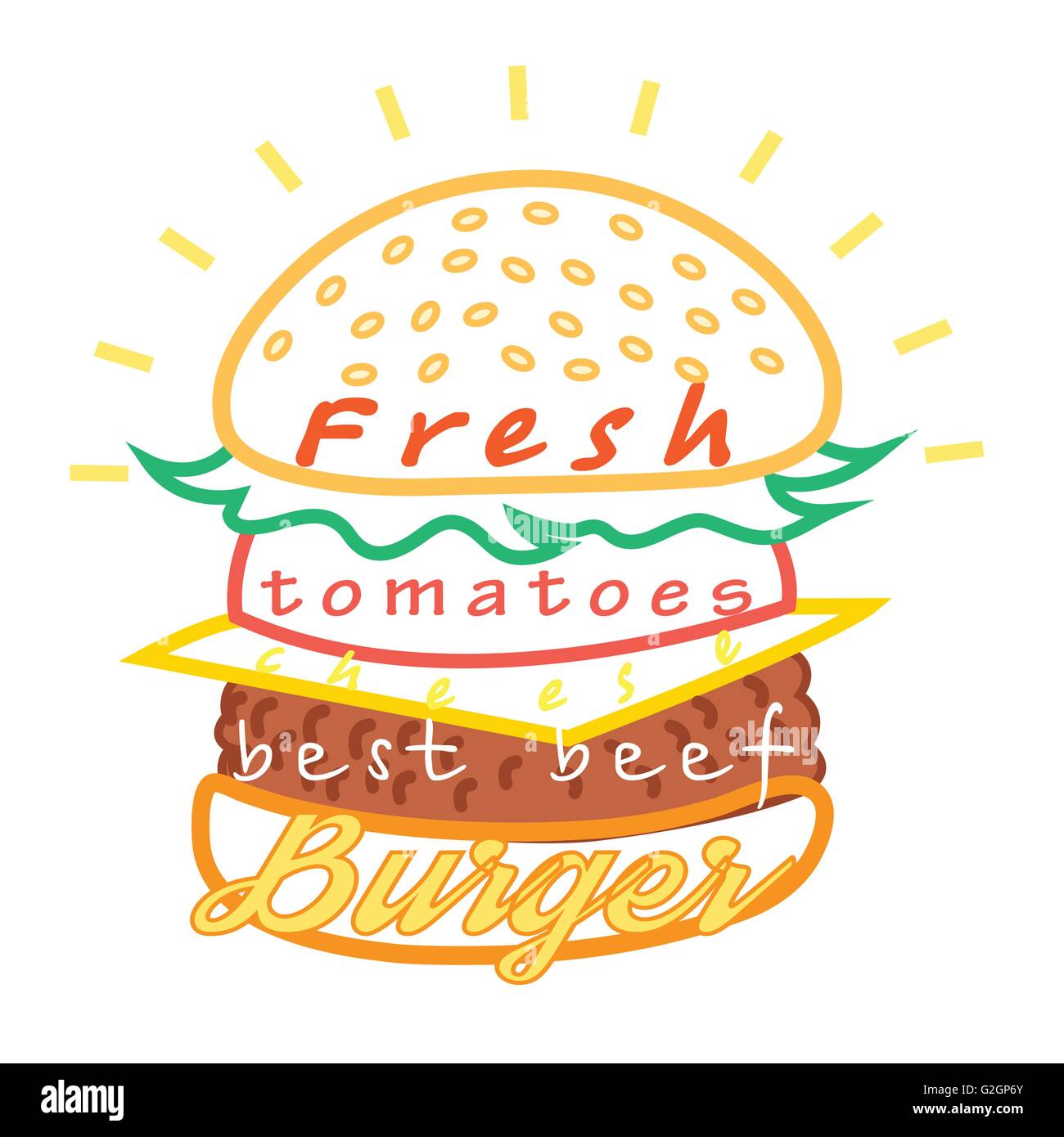 Beautiful vector illustration of a tasty Burger Stock Vector