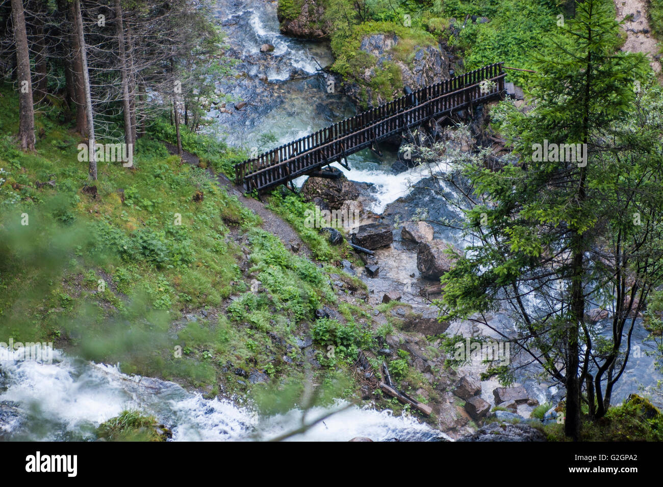 Wooden bridge above mountain hi-res stock photography and images - Alamy