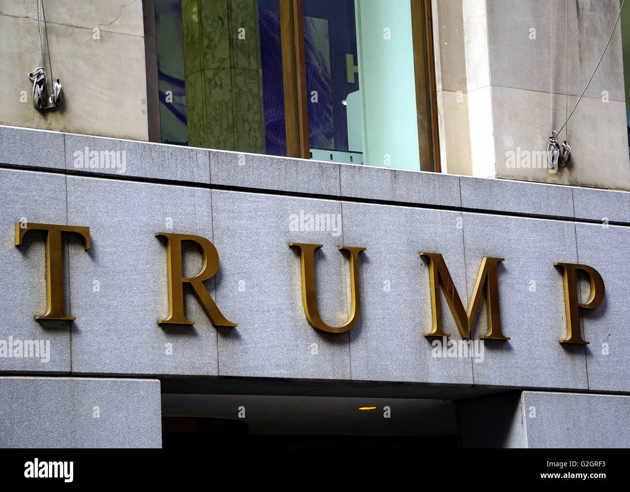 Exterior wall of the Trump Tower on Wall Street, New Work City, NY, USA Stock Photo