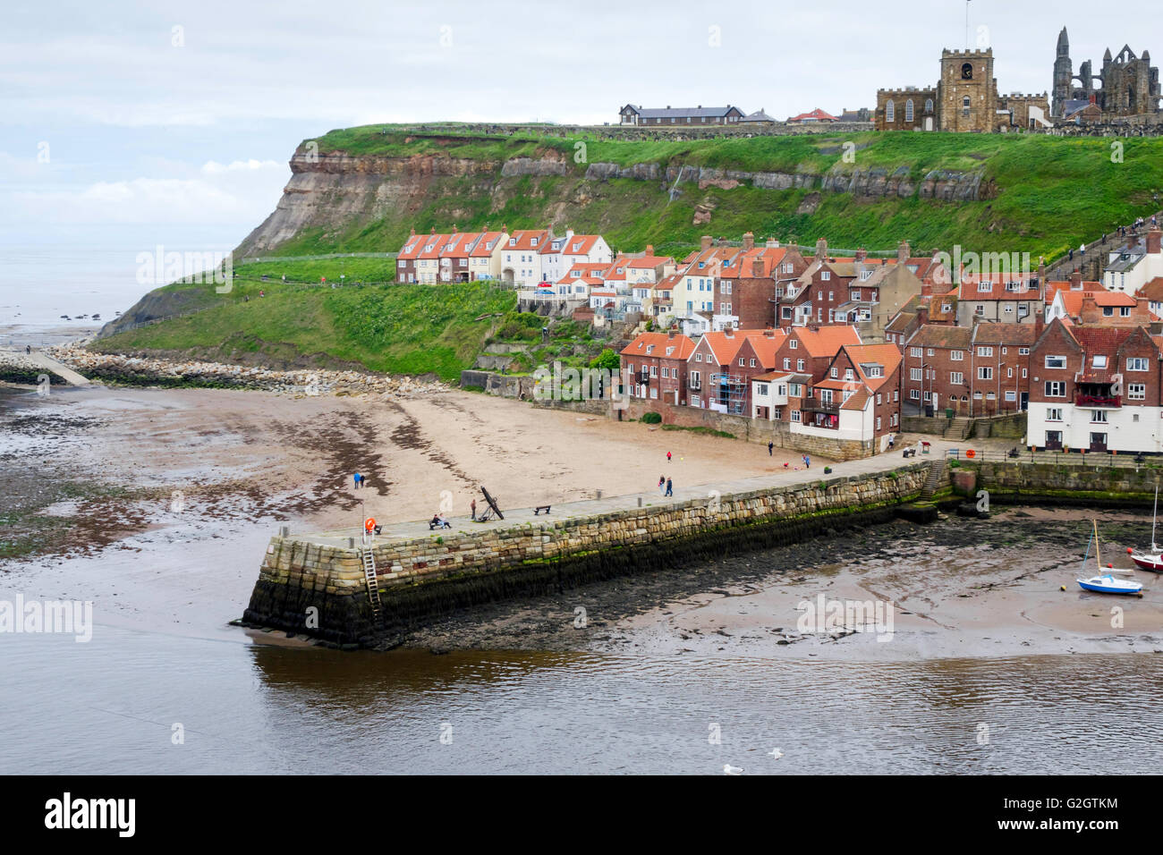 Tate Hill Pier Whitby North Yorkshire, the pier buit in A.D.1190 is one of the oldest in the