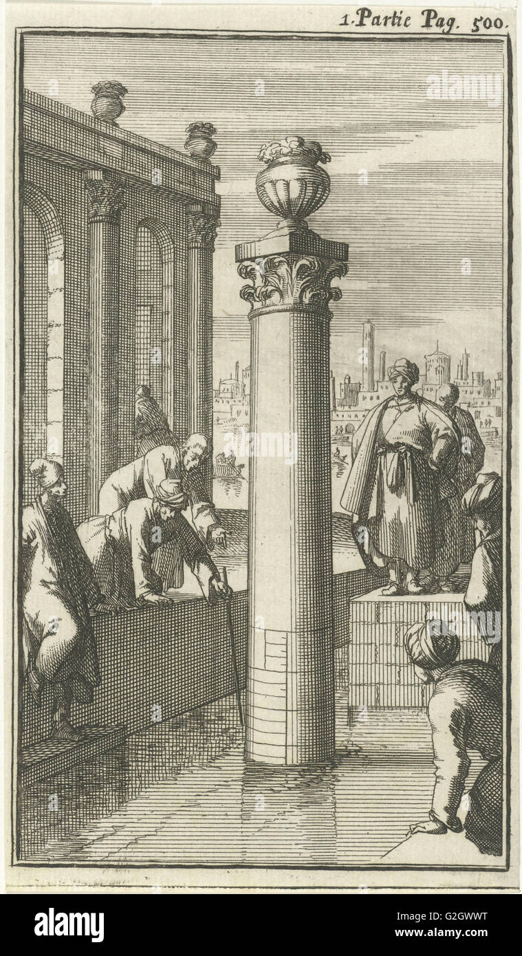 Study of the water level in Cairo, Egypt, Jan Luyken, Charles Angot