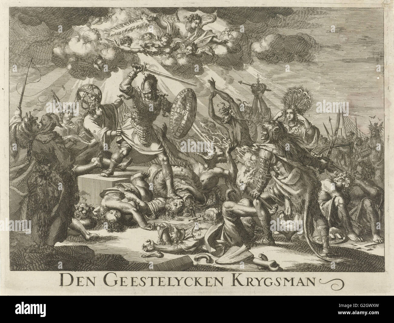 Christian Knight, upper, Jan Luyken, Johannes Boekholt, 1689 Stock Photo