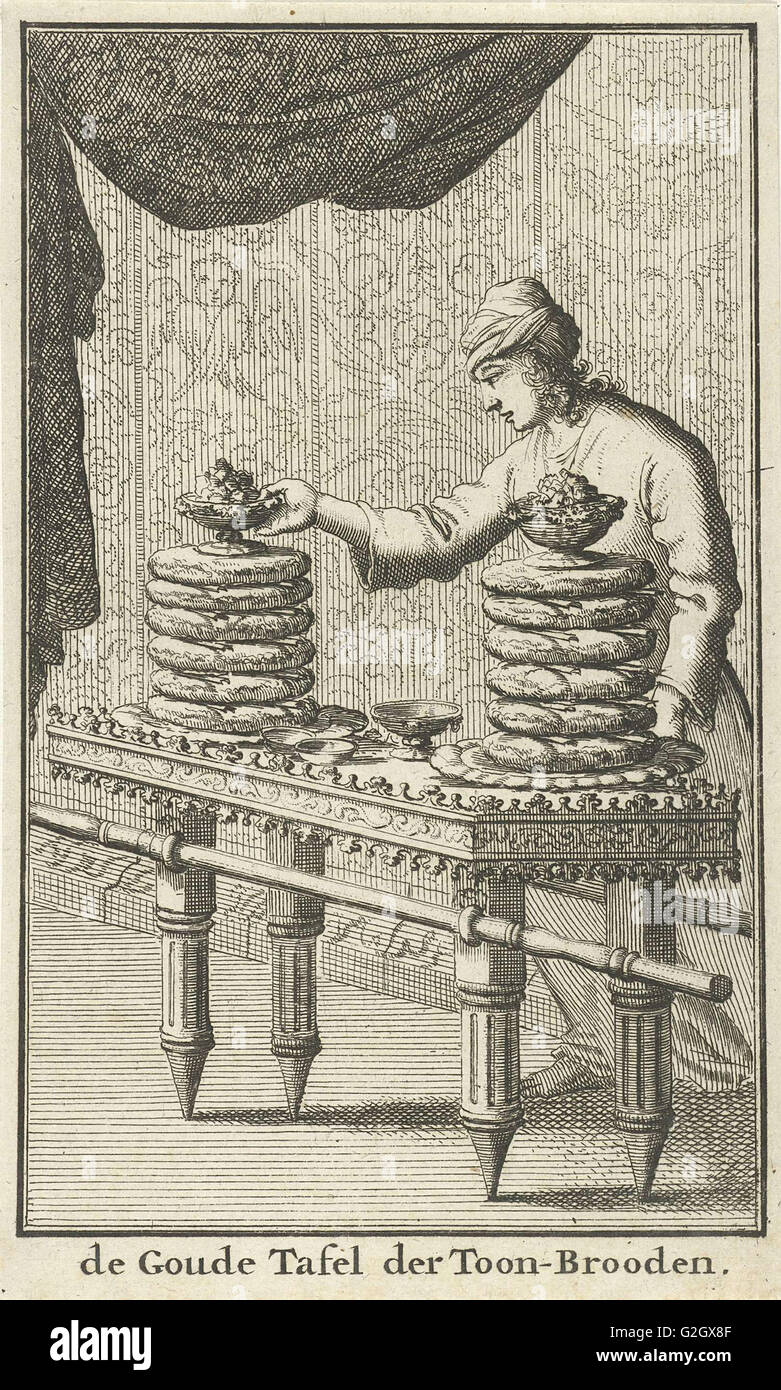 Table of Showbread, Jan Luyken, Willem Goeree, 1683 Stock Photo