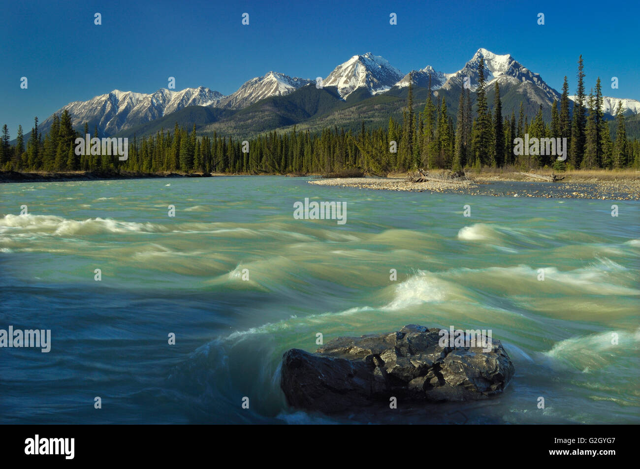 Kootenay River and Rocky Mountains Kootenay National Park British ...