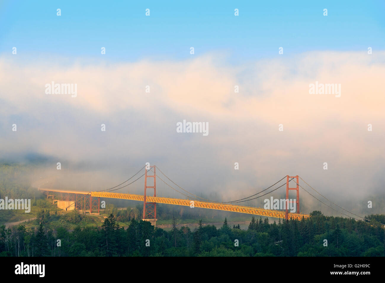 Bridge over the Peace River Dunvegan Alberta Canada Stock Photo Alamy