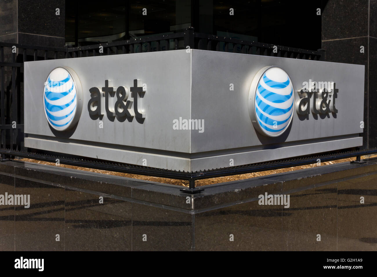 Indianapolis - Circa March 2016: AT&T Indiana Headquarters. AT&T Inc. is an American Telecommunications Corporation IV Stock Photo