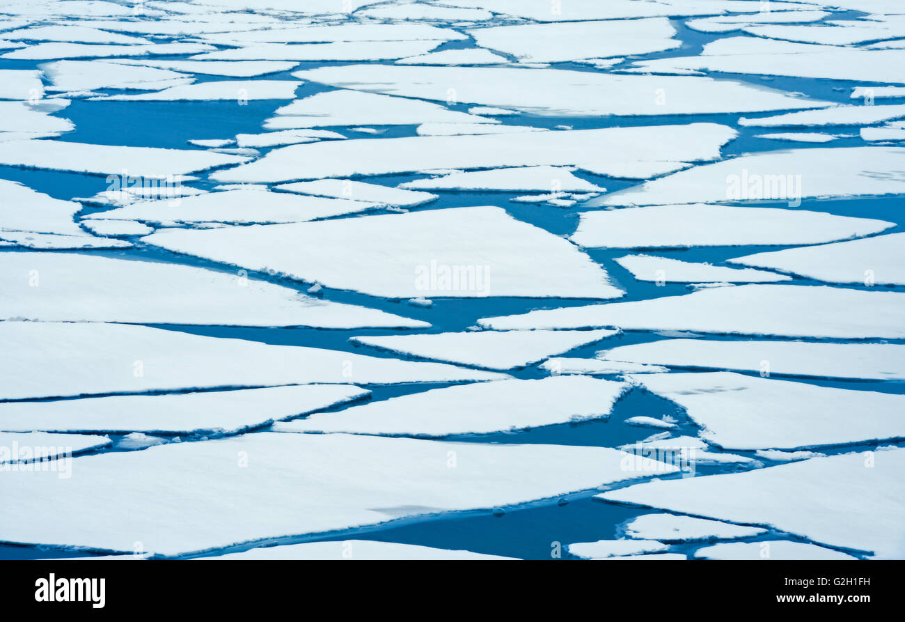 Ice breaking up on Lake Superior in late winter  Nipigon Ontario Canada Stock Photo