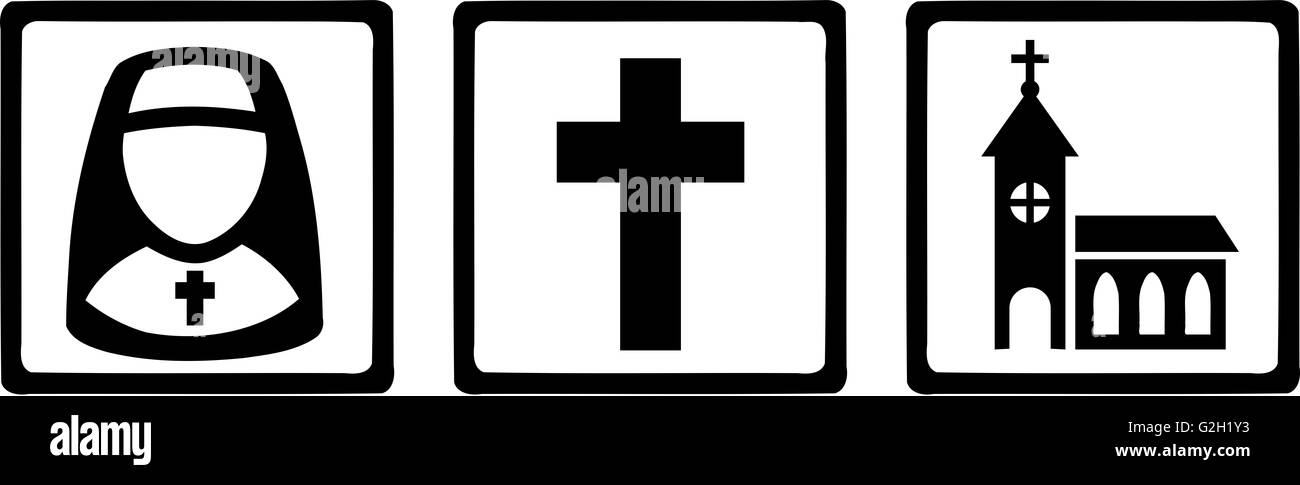 Religious Signs Icons Nun Cross Church Stock Photo - Alamy
