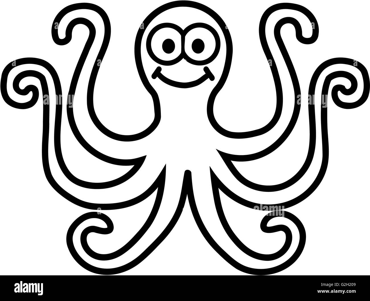 Octopus cartoon Black and White Stock Photos & Images - Alamy