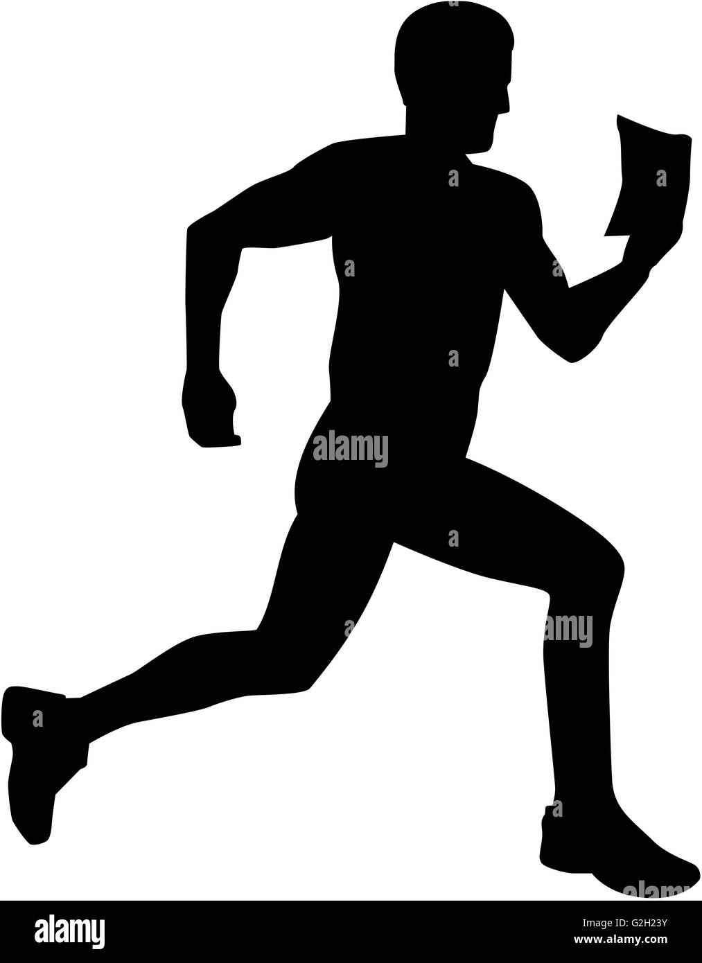 Orienteering silhouette Stock Photo