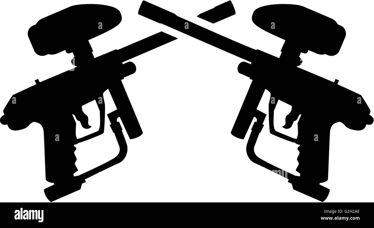 Paintball Gun Silhouette Paintball Gun Isolated Sports Weapons Play