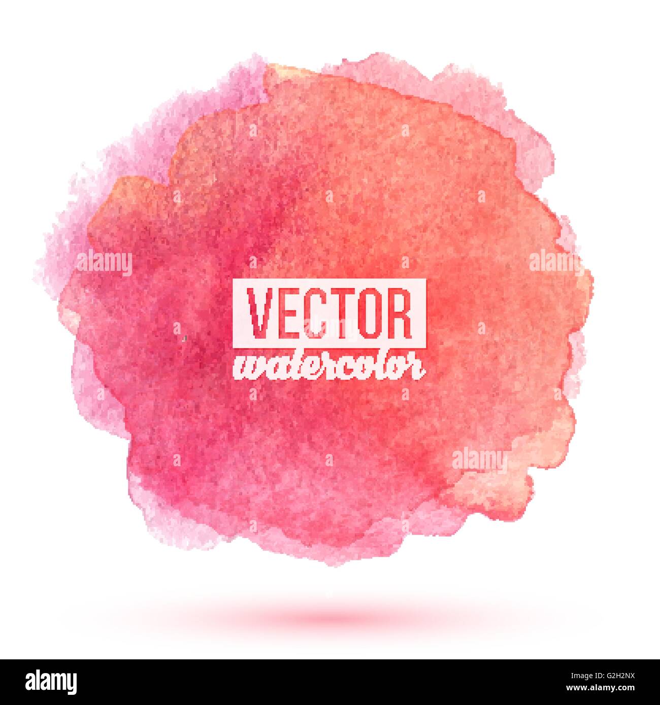 Pink watercolor painted vector stain isolated on white Stock Vector