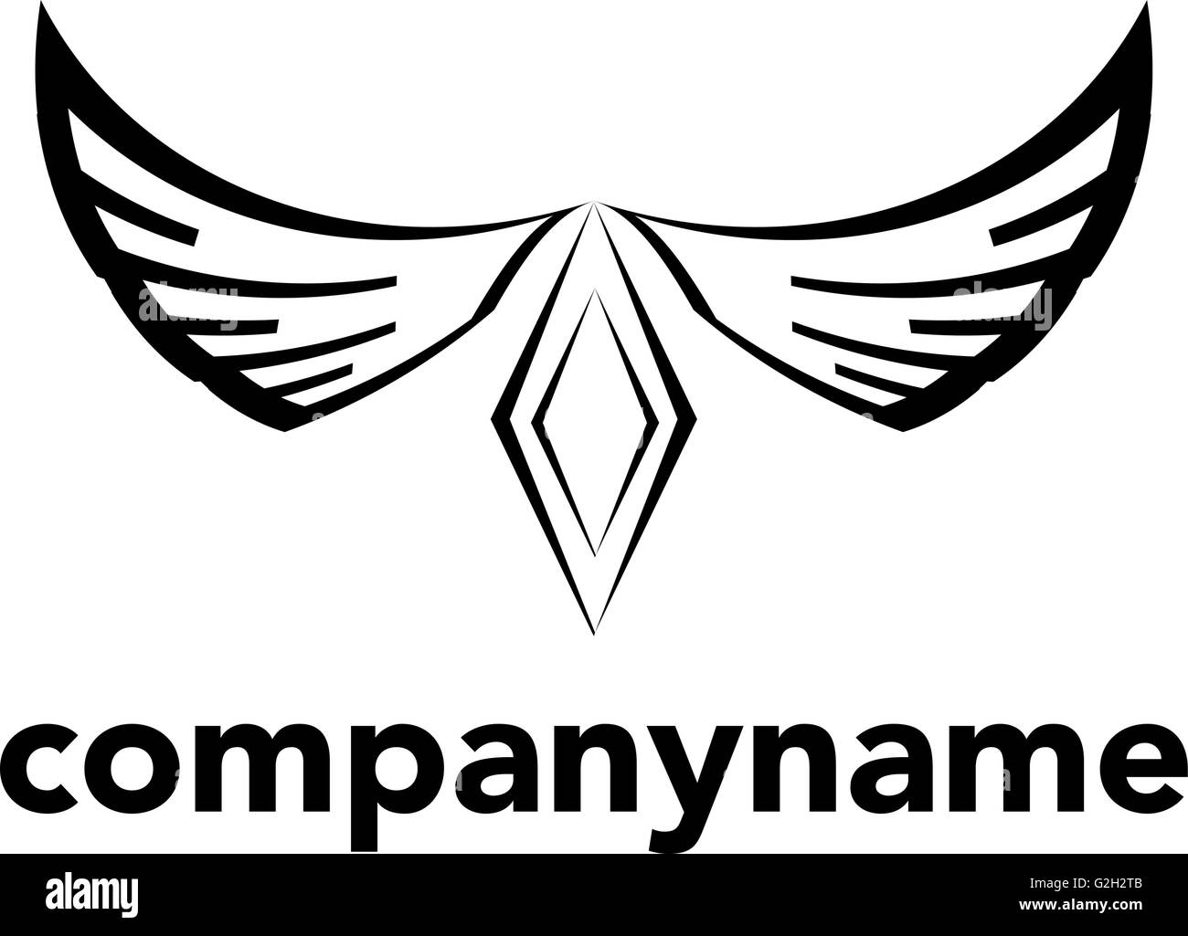 Monogram Wings V Letter Logo Mockup Creative Emblem Thin Line Style