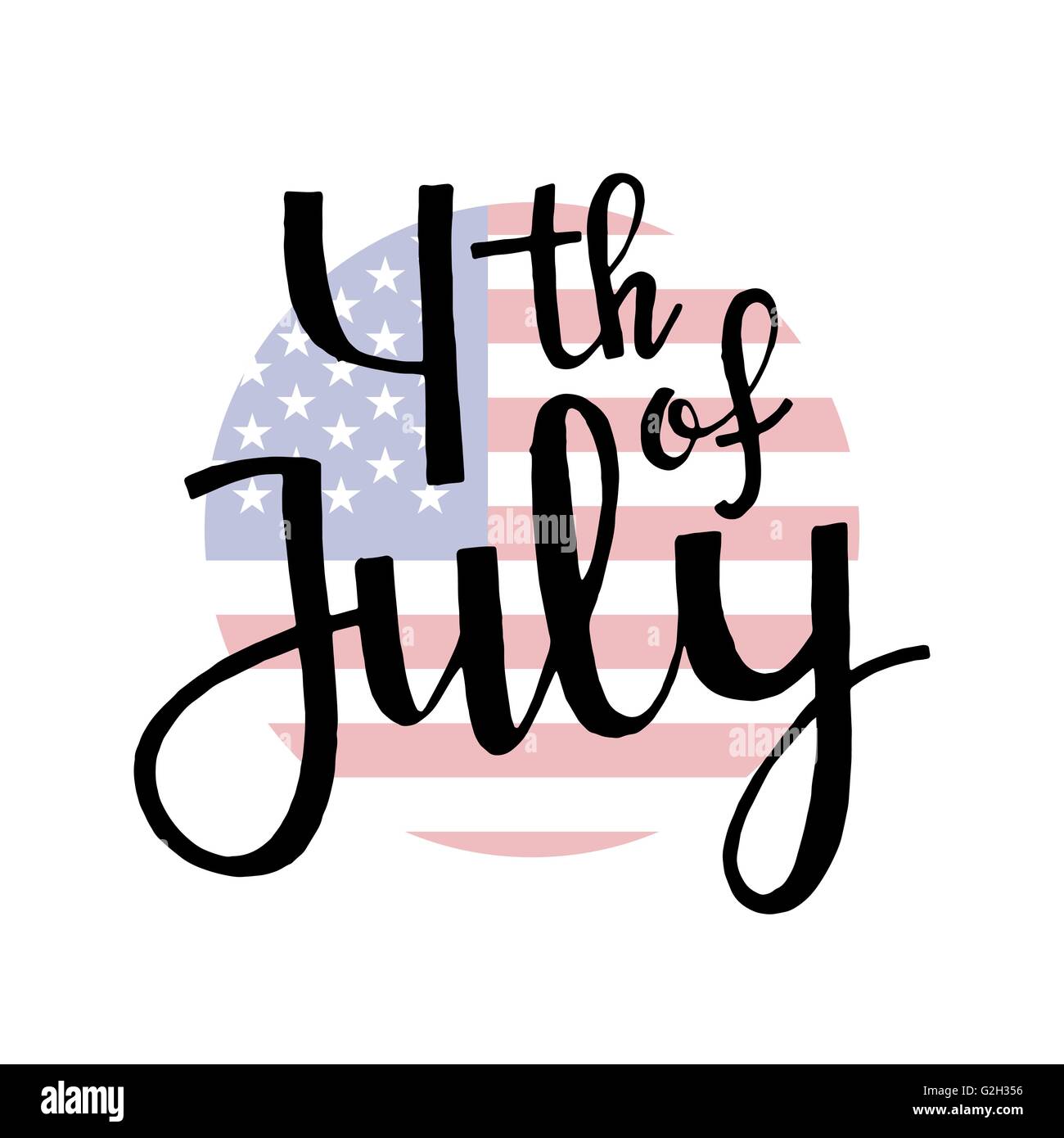 Happy Independence Day, 4th Of July Calligraphic Lettering Design