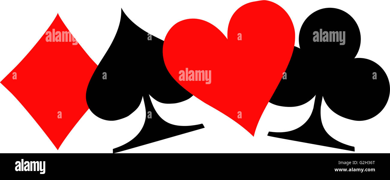 Poker big playing cards suits Stock Photo - Alamy