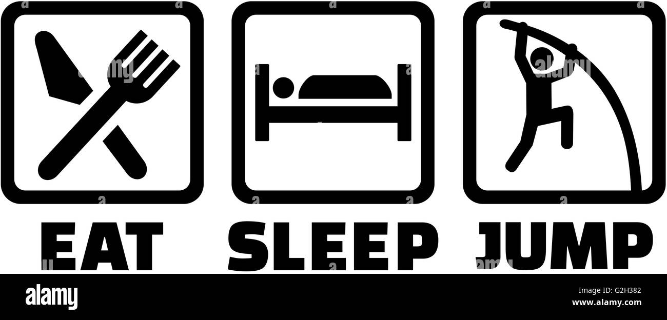 Pole vault eat sleep jump Stock Photo Alamy