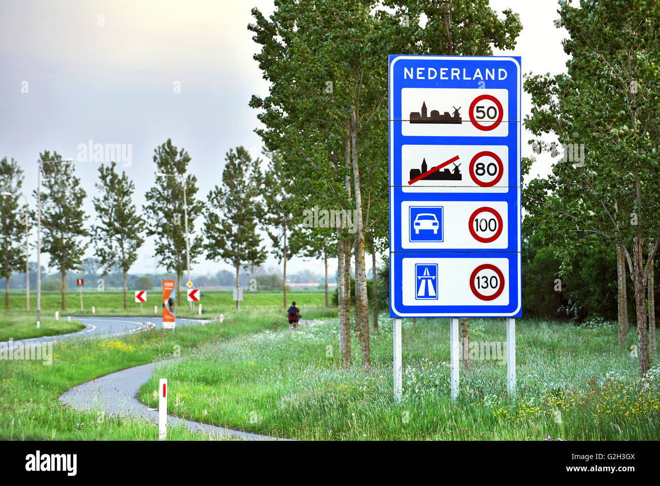Speed limits in The Netherlands. Sign of Speed limits at the Dutch