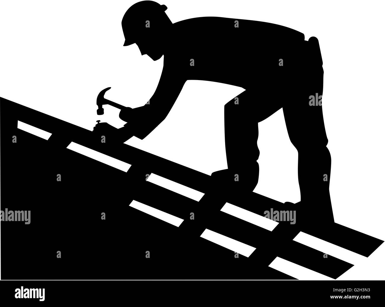 Roofer Silhouette Stock Photo 104867647 Alamy