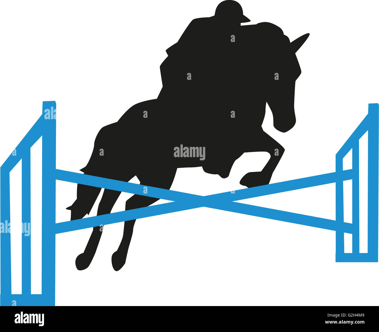 Show jumping obstacles horse and rider Stock Photo Alamy