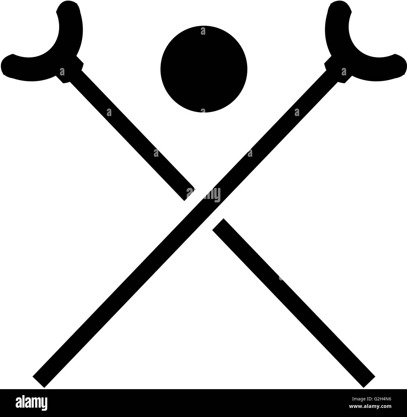 Shuffleboard cues crossed with discs Stock Photo Alamy