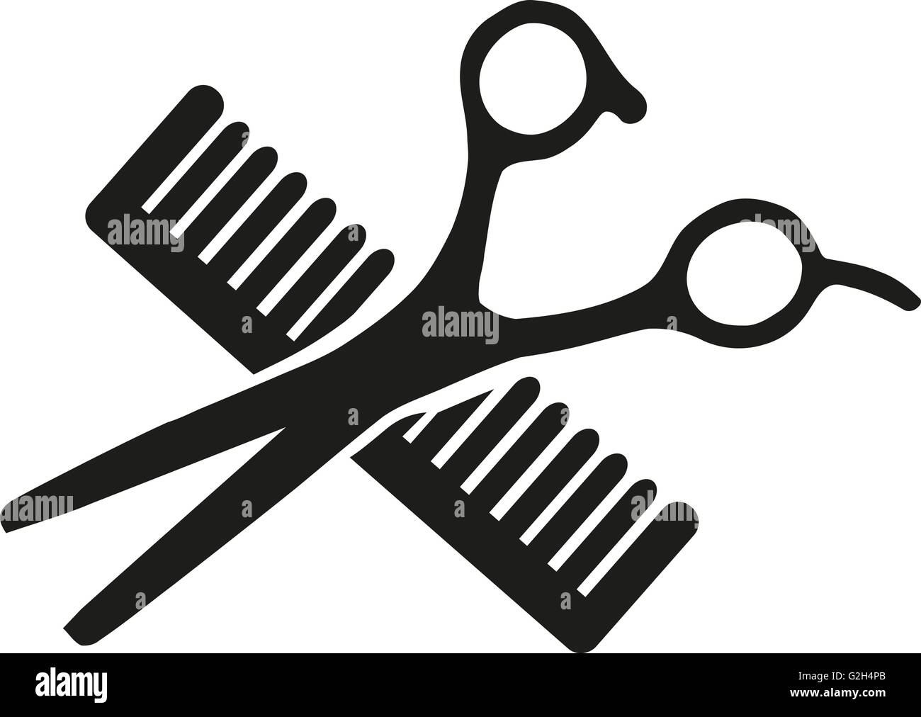 Scissor and comb crossed Stock Photo Alamy