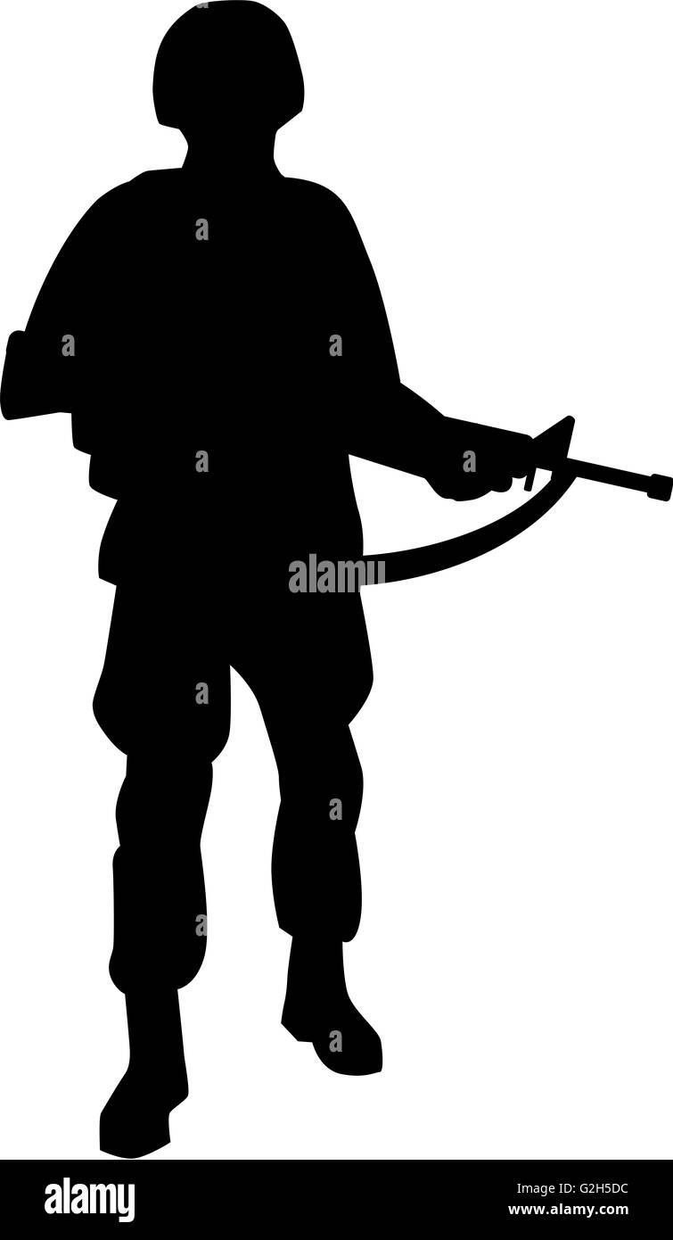 Army soldier silhouette Black and White Stock Photos & Images - Alamy