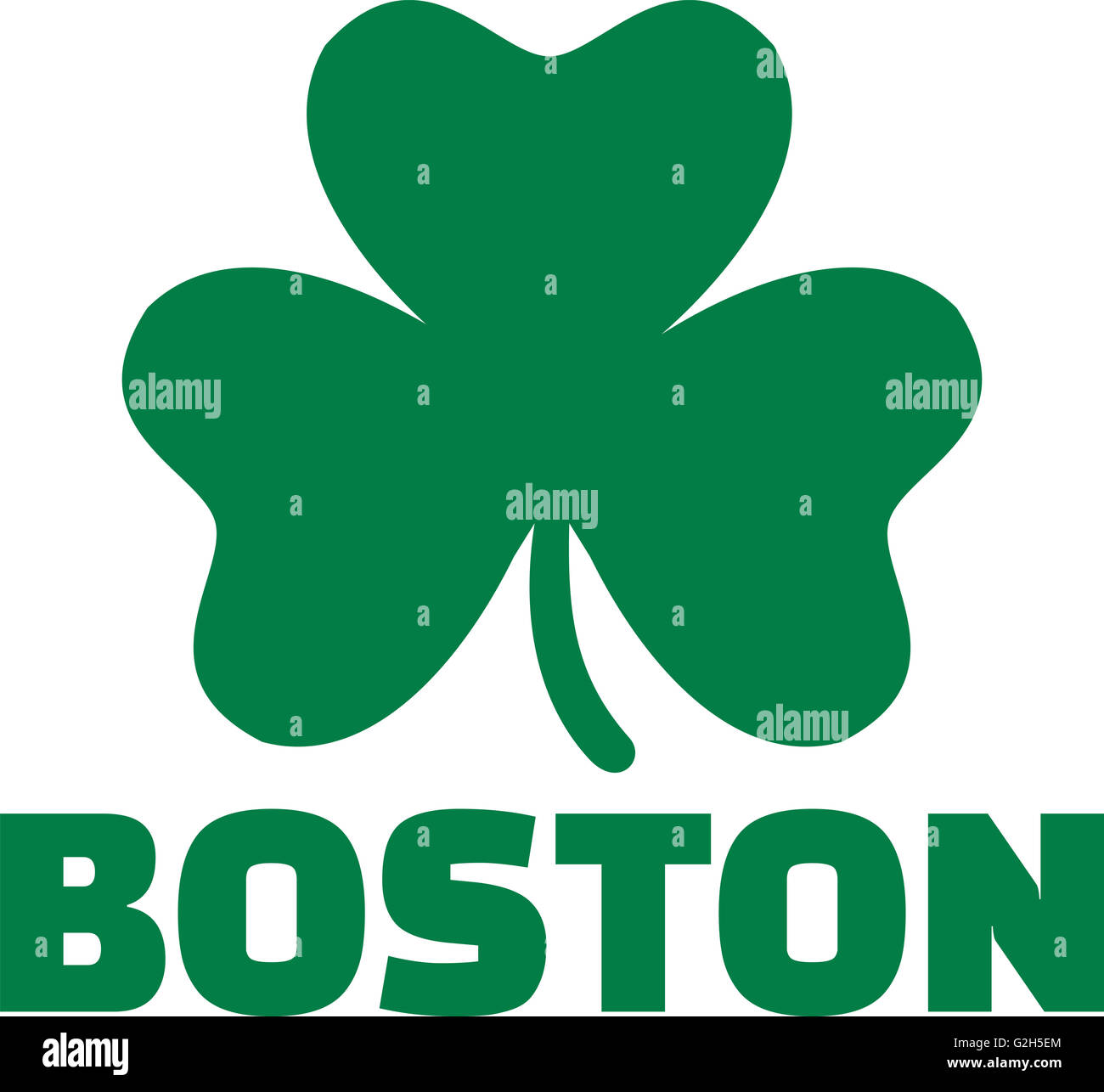 Boston with green shamrock Stock Photo