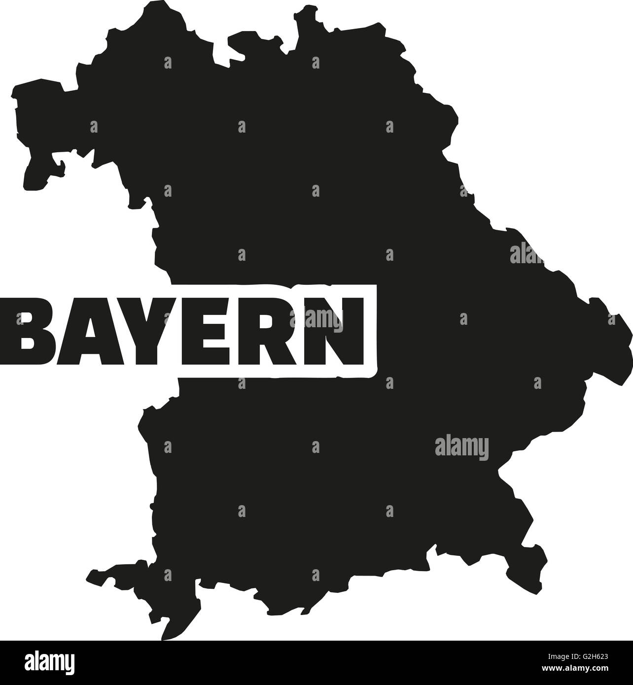 Bavaria map with german title Stock Photo