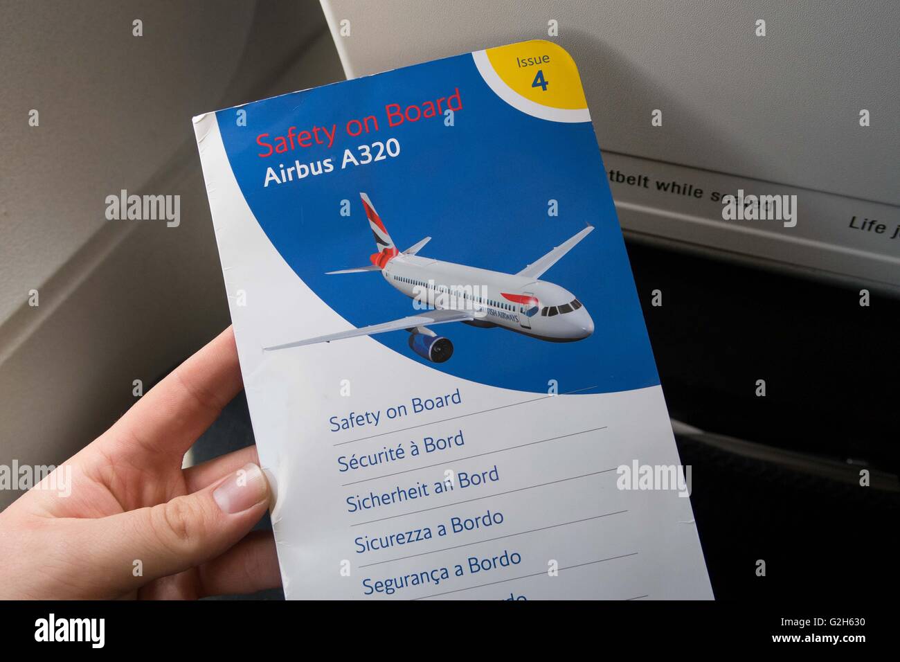 British Airways Airbus A320 Safety Card 