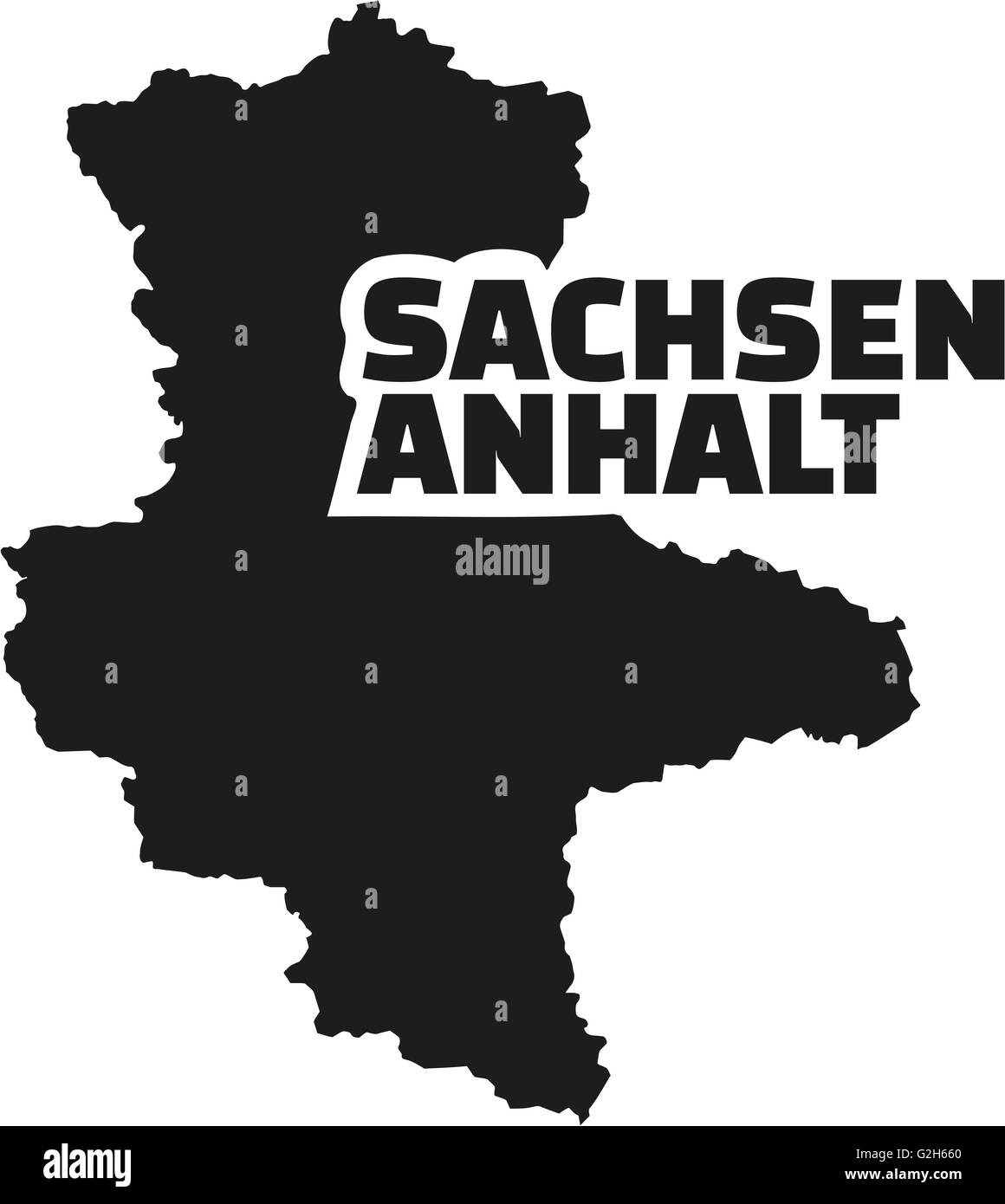 Saxony-Anhalt map with german title Stock Photo