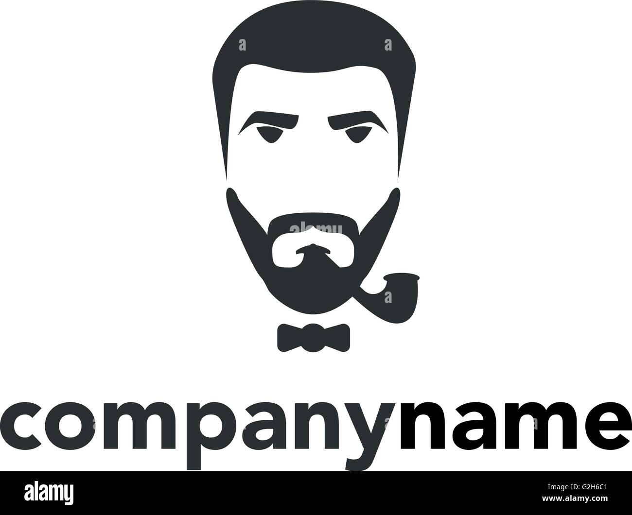 man with a beard and mustache logo template Stock Vector Image & Art
