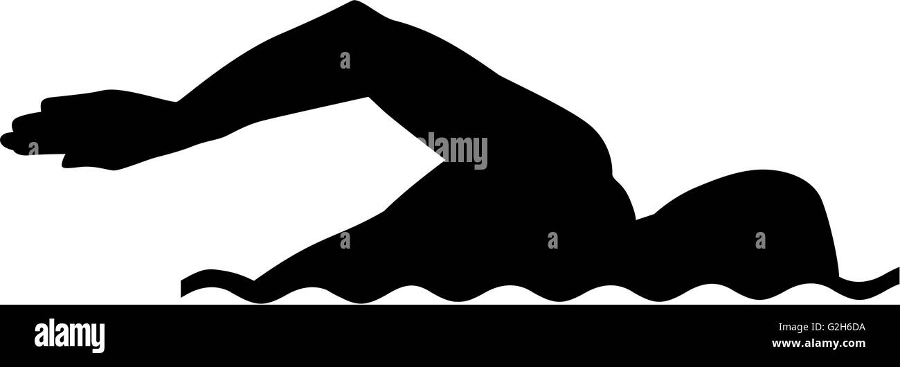 Swimming Silhouette Stock Photo - Alamy