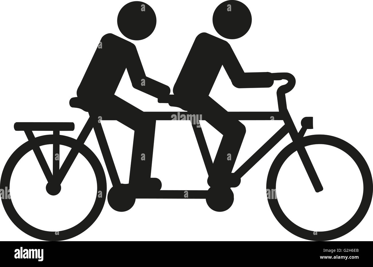 Tandem bicycle pictogram Stock Photo