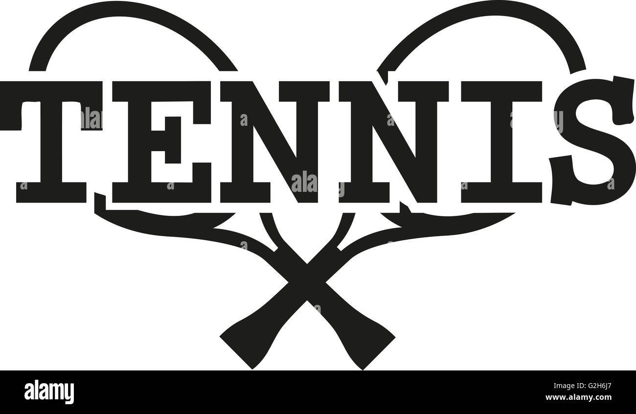 Tennis rackets with word "tennis Stock Photo Alamy