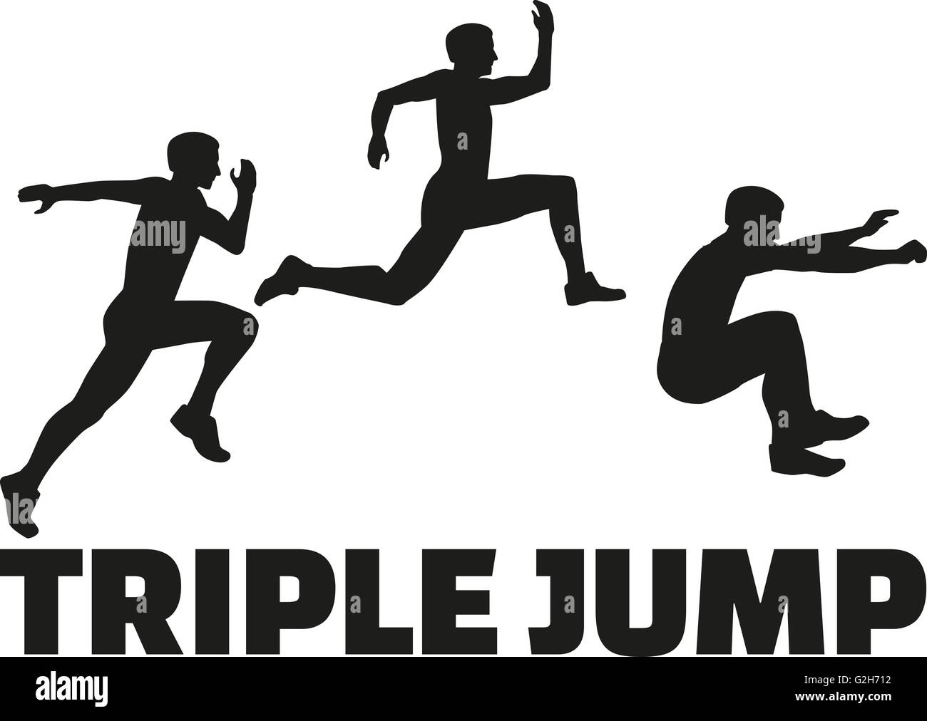 Triple jump word with silhouettes Dreisprung Stock Photo Alamy
