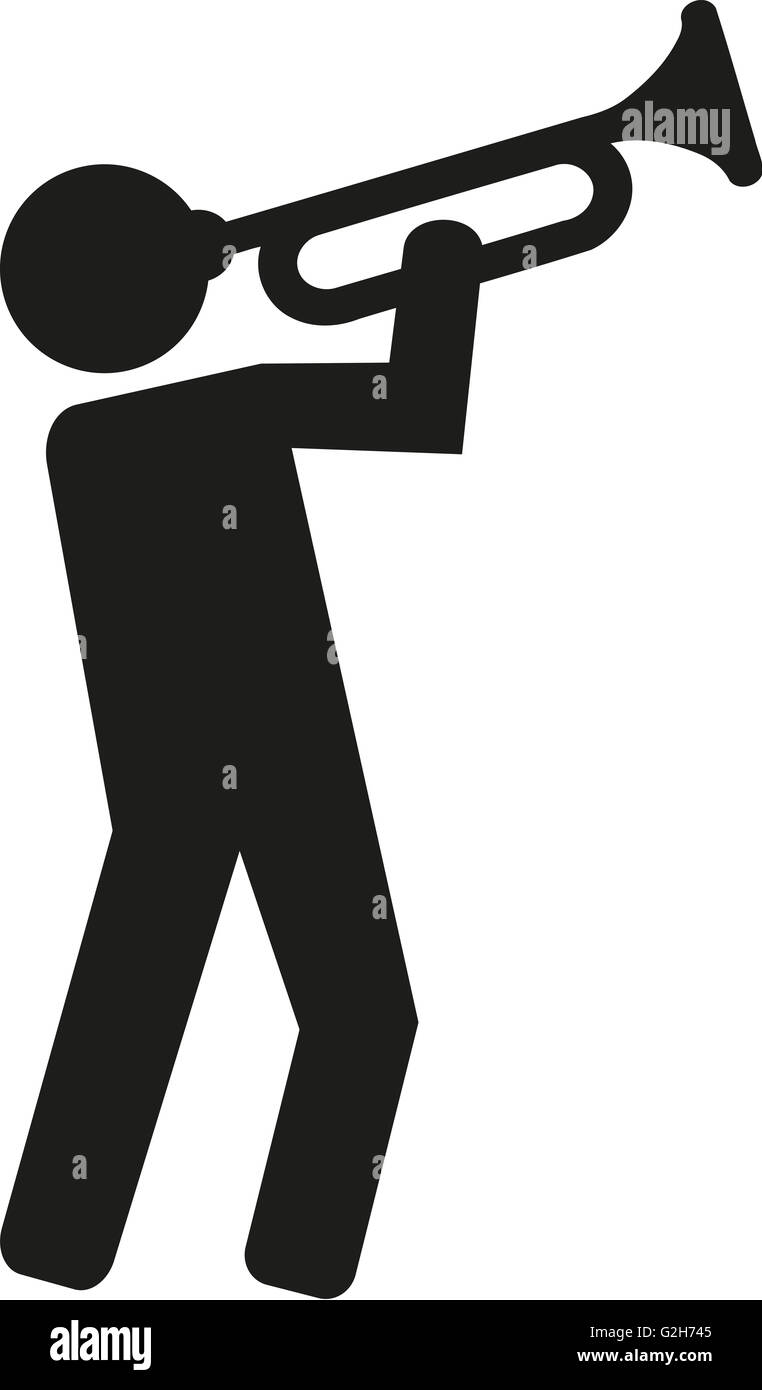 Trumpet player pictogram Stock Photo Alamy