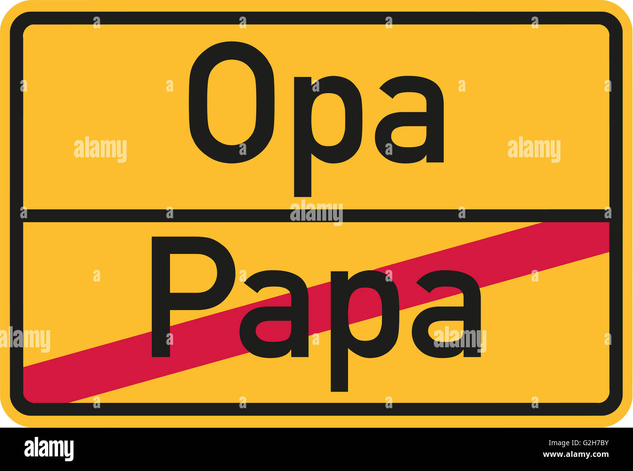 From dad to grandpa german street sign Stock Photo Alamy