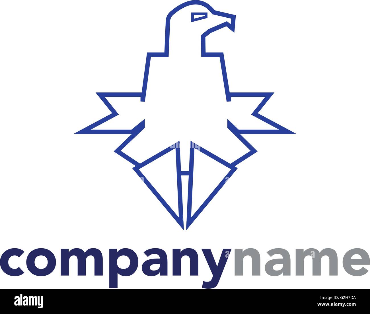 Abstract vector logo design template. Flying eagle bird with spread ...