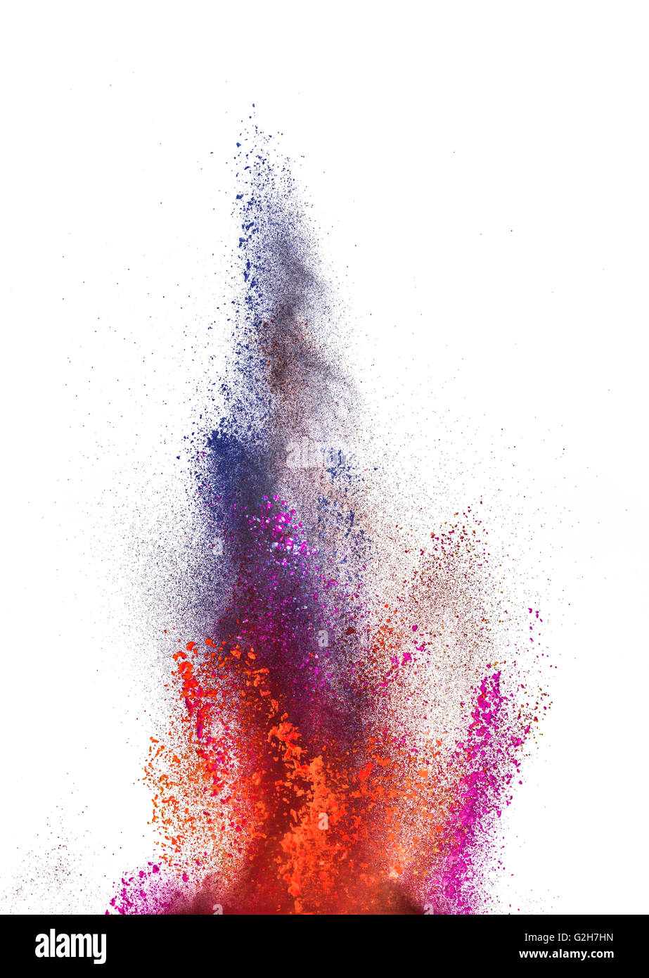 Colored exploding powder isolated on white background Stock Photo - Alamy