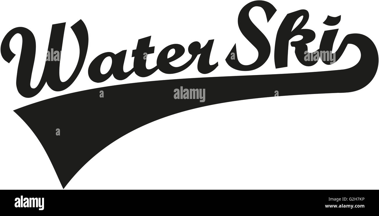 Water ski word retro Stock Photo Alamy