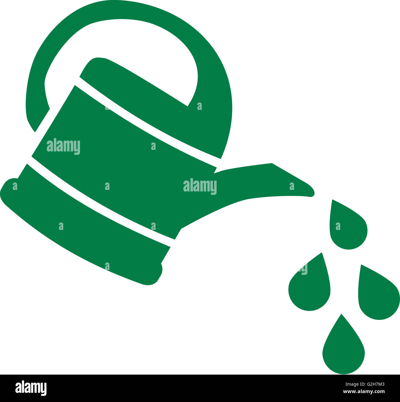 Watering flowers symbol with watering can Stock Photo Alamy