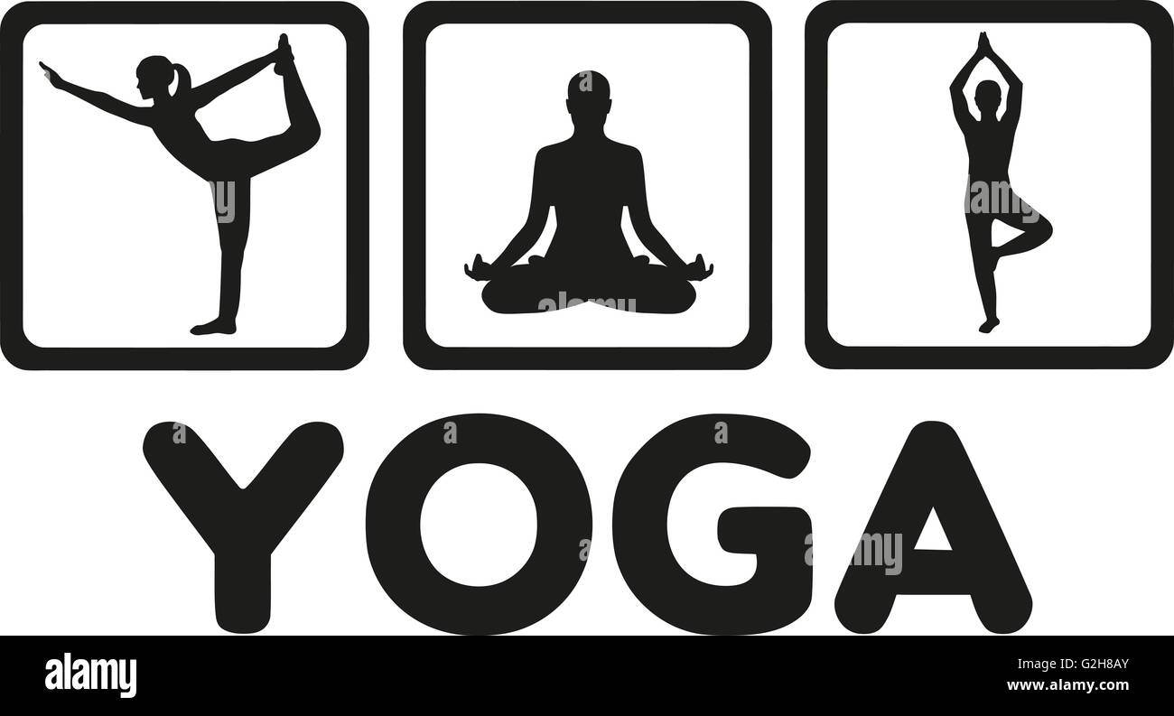 Women Performing Yoga Poses Word Yoga Wellness Flexibility Endurance Yoga  Stock Vector by ©YagudinaTatyana 299161698
